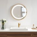 KALIA EFFECTLED-illuminated bathroom mirror - 24" x 24" - Brushed gold