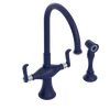 Rubinet Two Handle Single Hole Kitchen Set with Hand Spray Midnight Blue