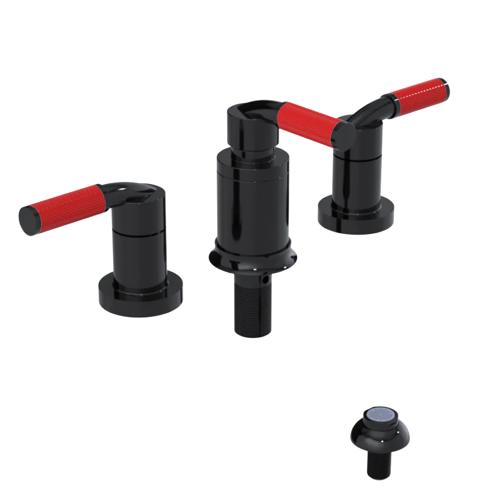 Rubinet Bidet Fitting with Spray, Diverter, and Vacum Breaker (Less Drain) Black