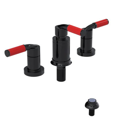 Rubinet Bidet Fitting with Spray, Diverter, and Vacum Breaker (Less Drain) Black