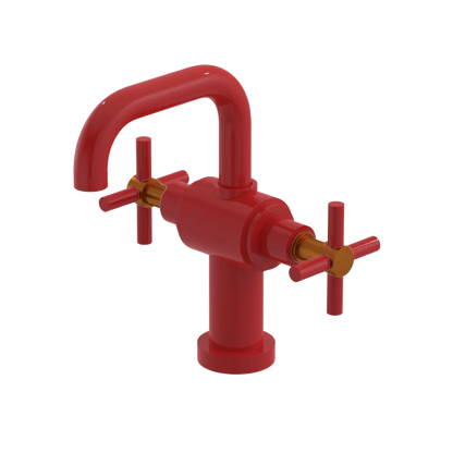 Rubinet Single Hole Dual Handle Lav. Set. (less drain) Red