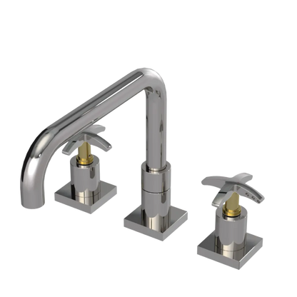 Rubinet Widespread Kitchen Set with Genesis Spout Polished Nickel