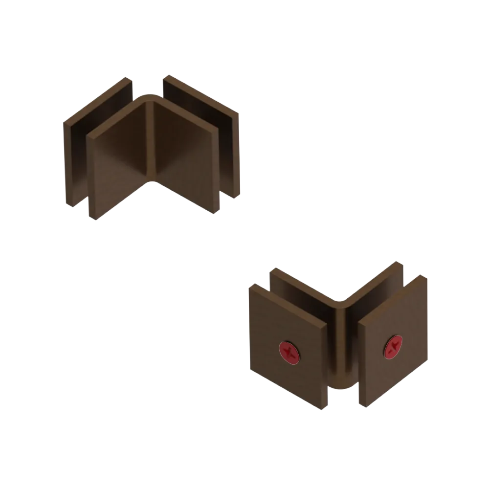 Rubinet 90 Glass to Glass Open Face Tuscan Brass