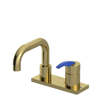 Rubinet 4" Centre Single Control Lav. Set. with Genesis spout (less drain) Natural Brass