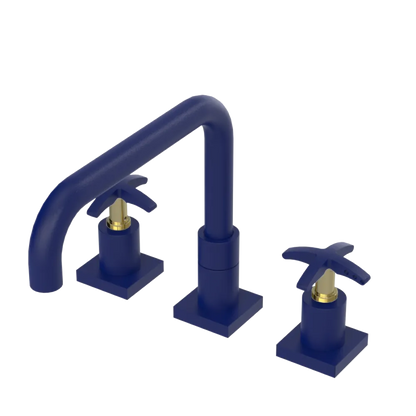 Rubinet Widespread Kitchen Set with Genesis Spout Midnight Blue
