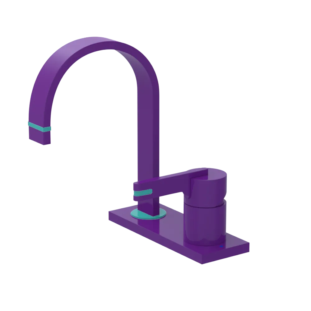 Rubinet 4" Centre Single Control Lav. Set (less drain) Purple Haze