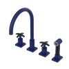 Rubinet Widespread Kitchen Set with Hand Spray Midnight Blue