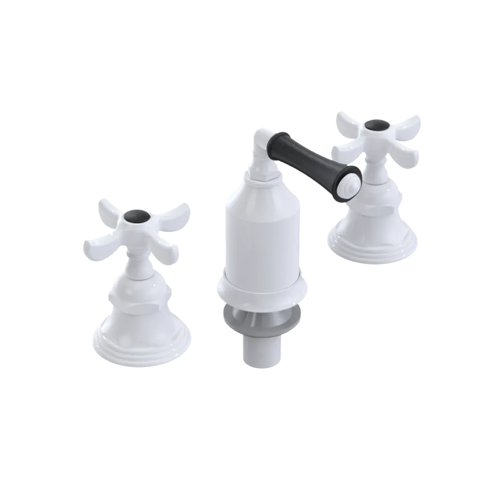 Rubinet Bidet Fitting with Spray, Diverter, and Vacum Breaker (Less Drain) White