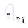Rubinet Widespread Kitchen Set with Hand Spray Matt White