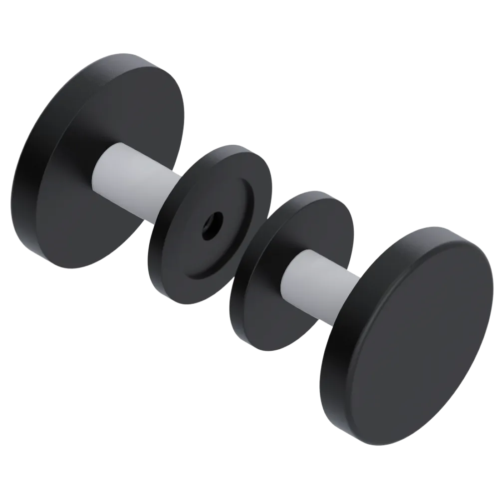 Rubinet Shower Door Knob (set) Matt Black