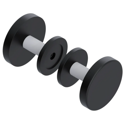 Rubinet Shower Door Knob (set) Matt Black
