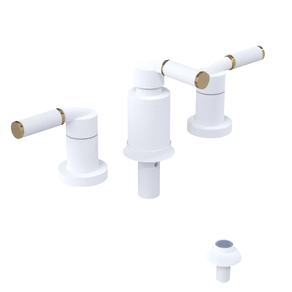 Rubinet Bidet Fitting with Spray, Diverter, and Vacum Breaker (Less Drain) Matt White