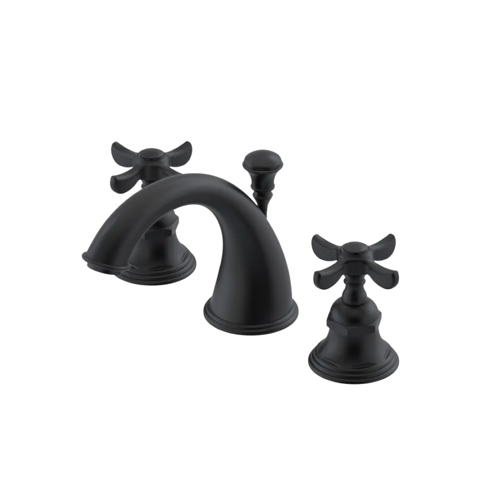 Rubinet Widespread Lav. Set. (less drain) Matt Black