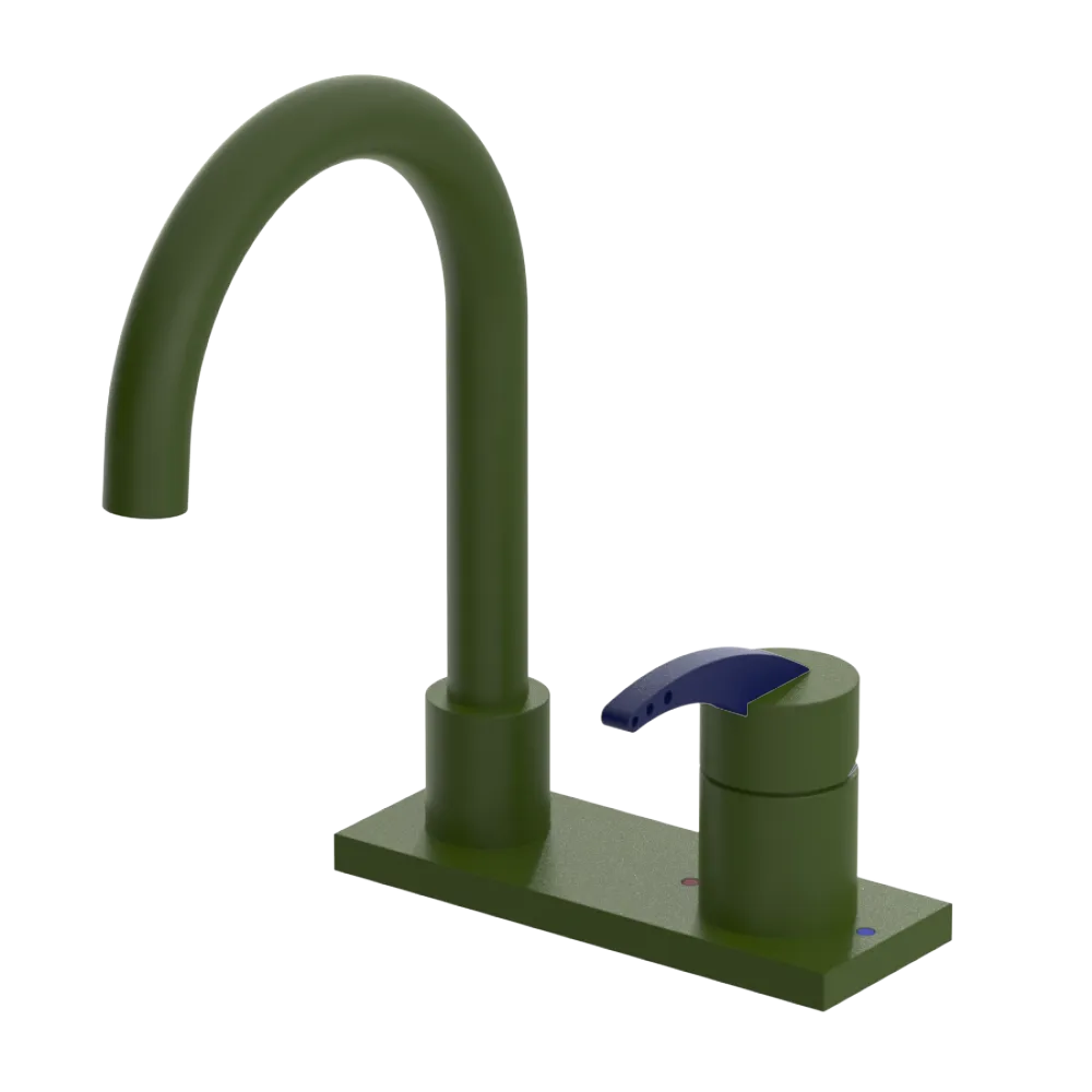 Rubinet 4" Centre Single Control Lav. Set. (less drain) Green Envy