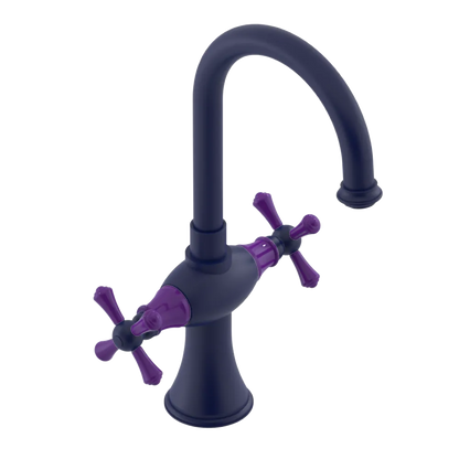 Rubinet Single Hole Dual Handle Lav. Set. (less drain) Midnight Blue