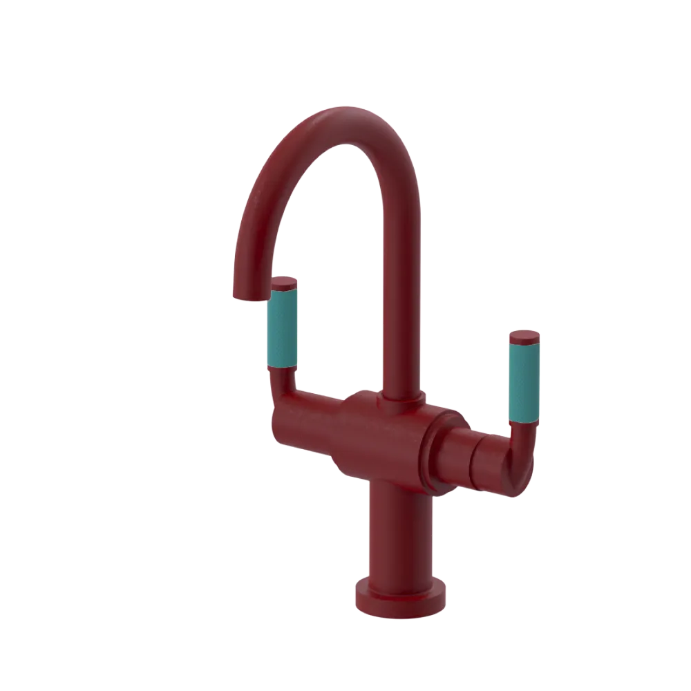 Rubinet Single Hole Dual Handle Lav. Set. (less drain) Maroon