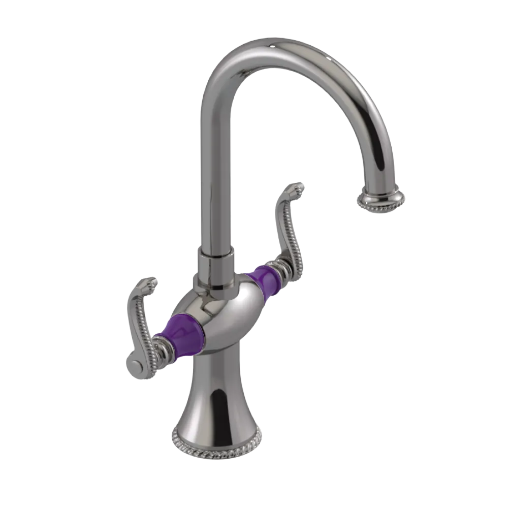 Rubinet Single Hole Dual Handle Lav. Set. (less drain) Polished Nickel