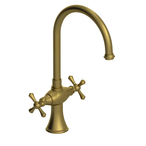 Rubinet Two Handle Single Hole Kitchen Set Antique Brass Matt