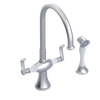 Rubinet Two Handle Single Hole Kitchen Set with Hand Spray Satin Chrome