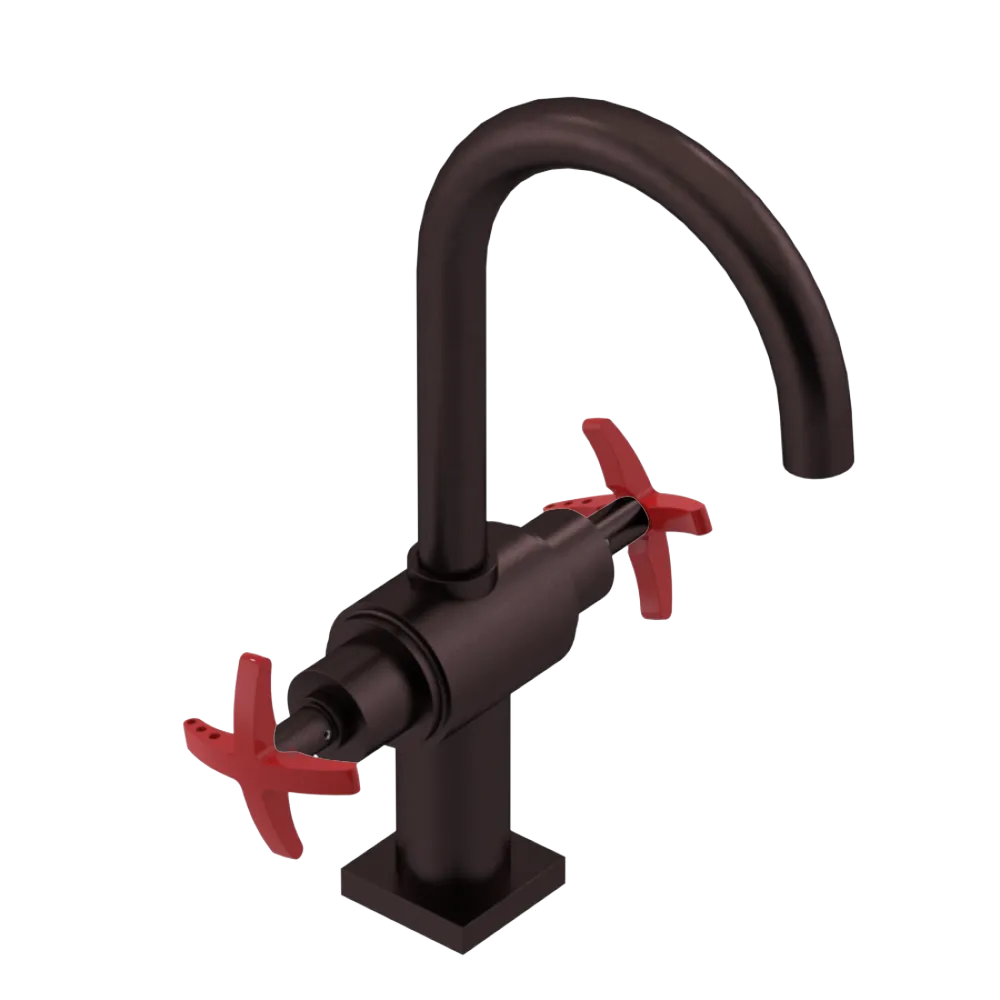 Rubinet Single Hole Dual Handle Lav. Set. (less drain) Oil Rubbed Bronze