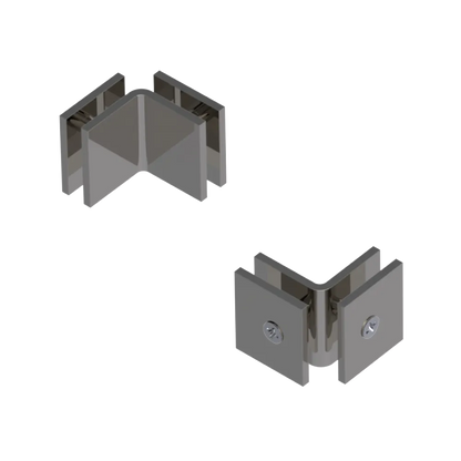 Rubinet 90 Glass to Glass Open Face Polished Nickel