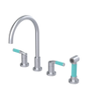 Rubinet Widespread Kitchen Set with Hand Spray Satin Chrome