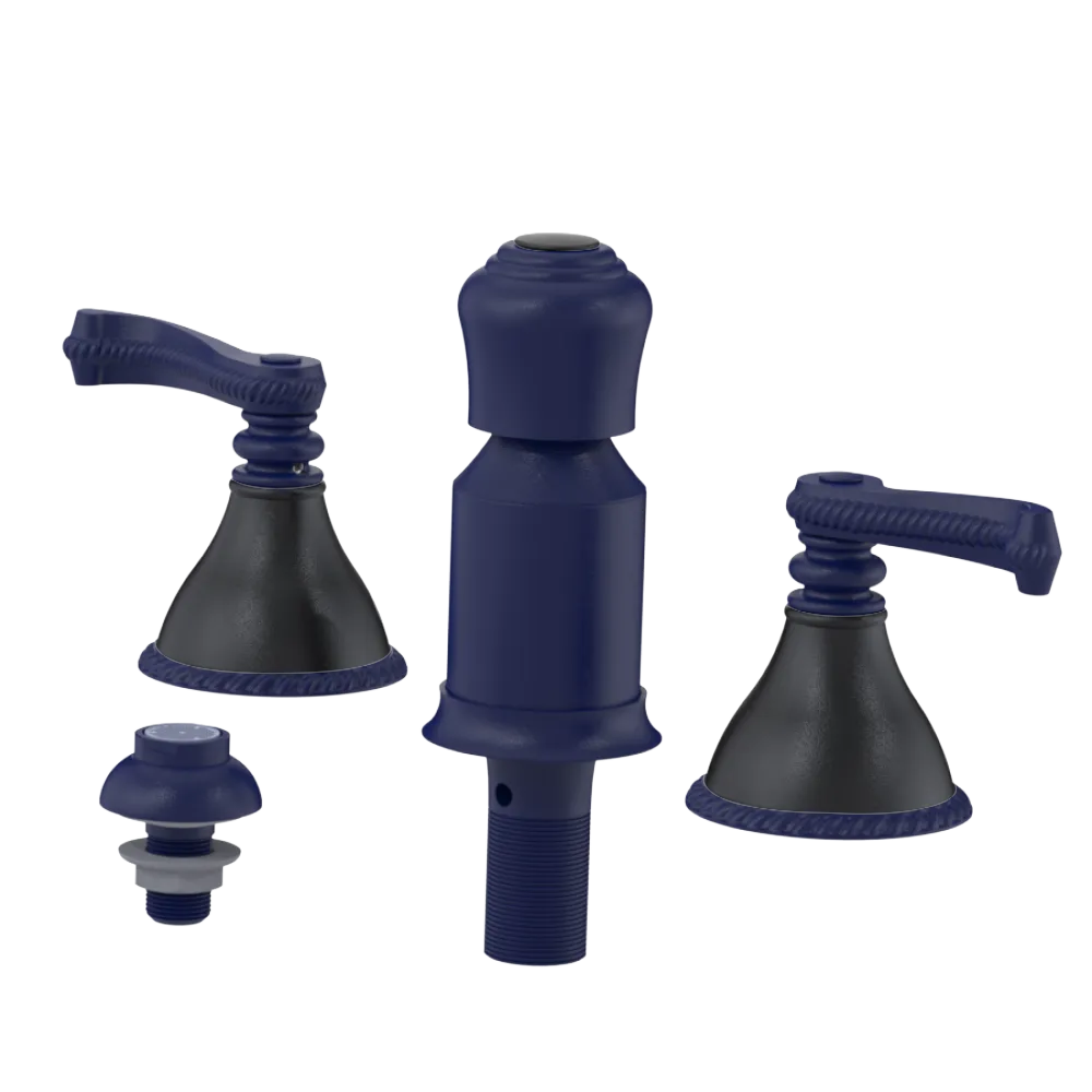 Rubinet Bidet Fitting with Spray, Diverter, and Vacum Breaker (Less Drain) Midnight Blue