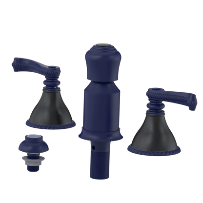 Rubinet Bidet Fitting with Spray, Diverter, and Vacum Breaker (Less Drain) Midnight Blue