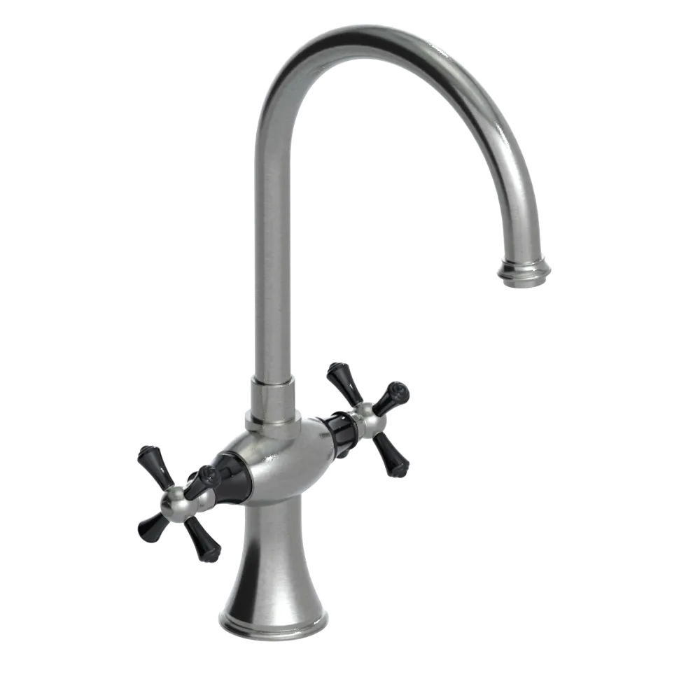 Rubinet Two Handle Single Hole Kitchen Set Satin Nickel