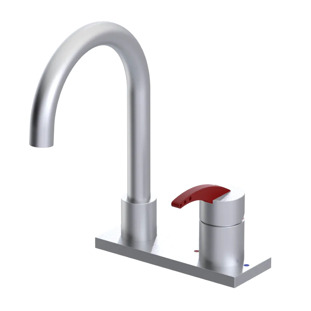 Rubinet 4" Centre Single Control Lav. Set. (less drain) Satin Chrome