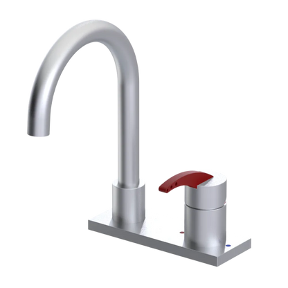 Rubinet 4" Centre Single Control Lav. Set. (less drain) Satin Chrome