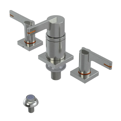 Rubinet Bidet Fitting with Spray, Diverter, and Vacum Breaker (Less Drain) Satin Nickel