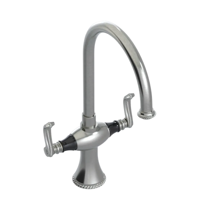 Rubinet Two Handle Single Hole Kitchen Set Satin Nickel