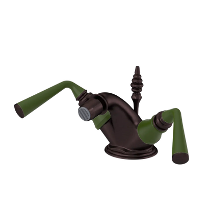 Rubinet Single Hole Dual Handle Bidet Fitting (Less Drain) Tuscan Brass