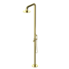 Rubinet Pressure Balance Outdoor Shower with Hand Held Shower & 10" Shower Head - 304 Stainless Steel Bright Brass