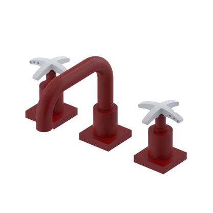 Rubinet Widespread Lav. Set. with Genesis spout (less drain) Maroon