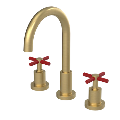 Rubinet Widespread Kitchen Set with LaSalle Spout Satin Brass