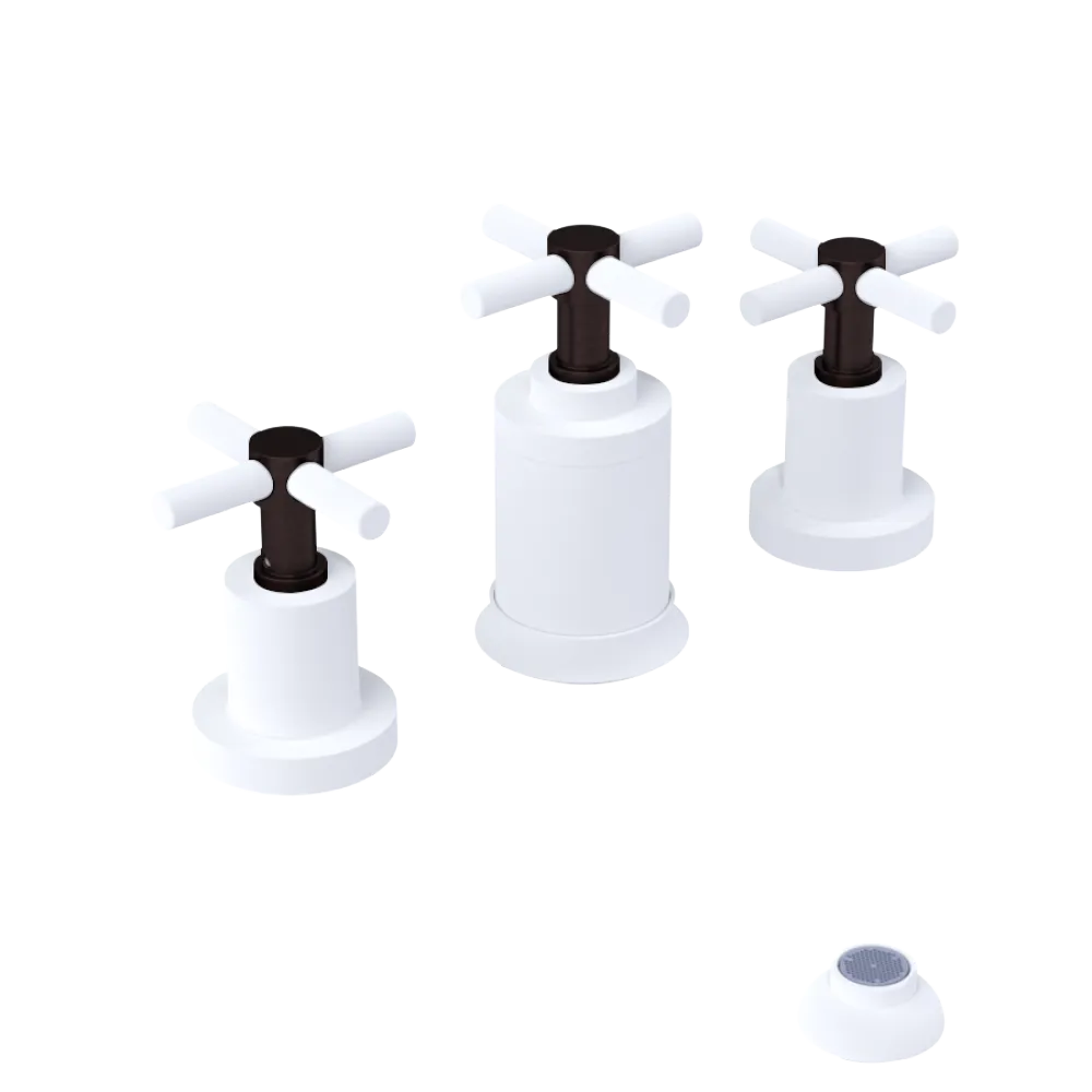 Rubinet Bidet Fitting with Spray, Diverter, and Vacuum Breaker (less drain) Matt White