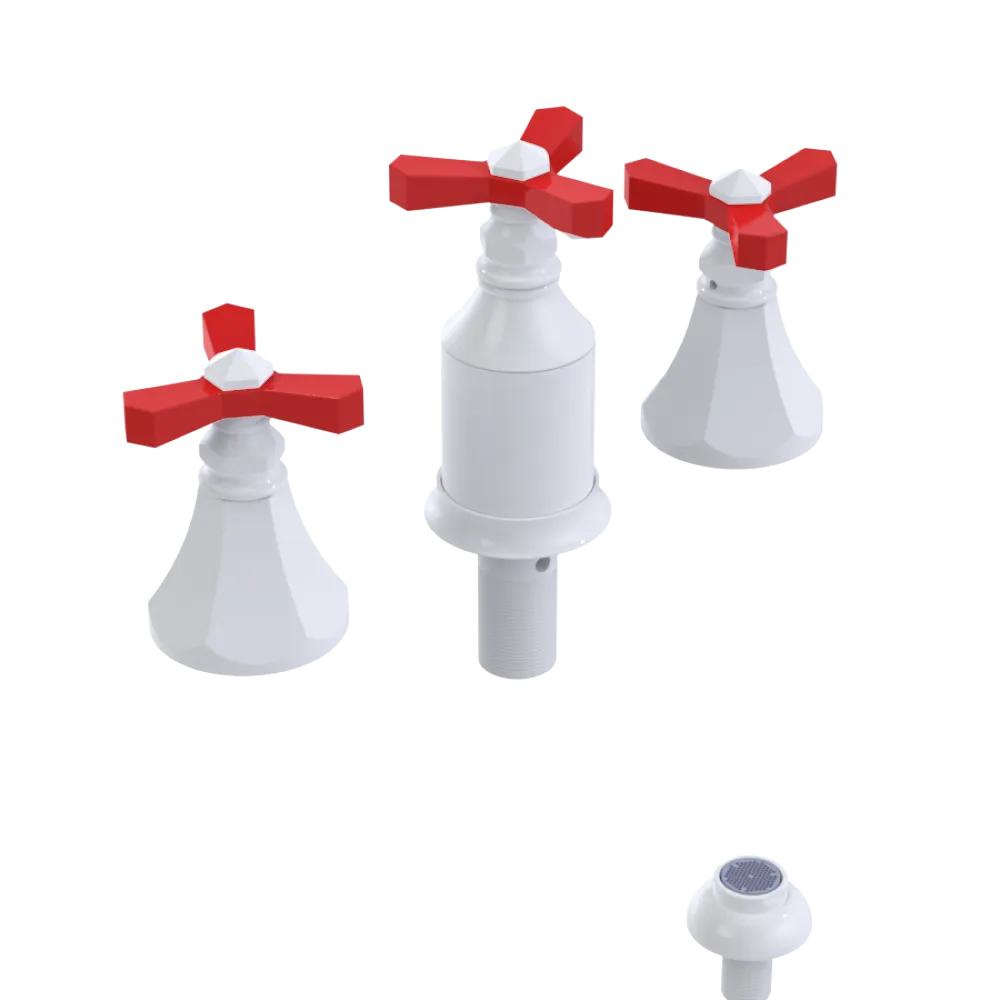 Rubinet Bidet Fitting with Spray, Diverter, and Vacum Breaker (Less Drain) White