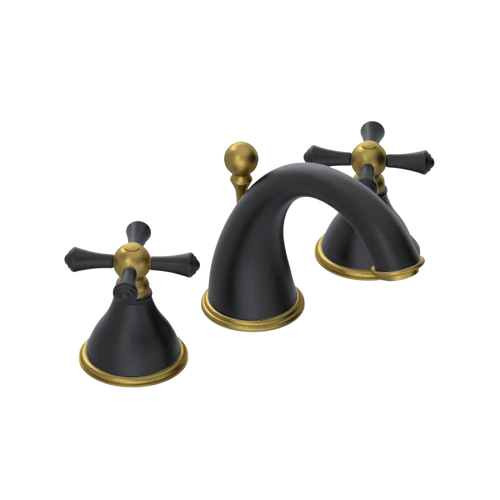 Rubinet Widespread Lav. Set. (less drain) Matt Black