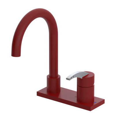 Rubinet 4" Centre Single Control Lav. Set. (less drain) Maroon