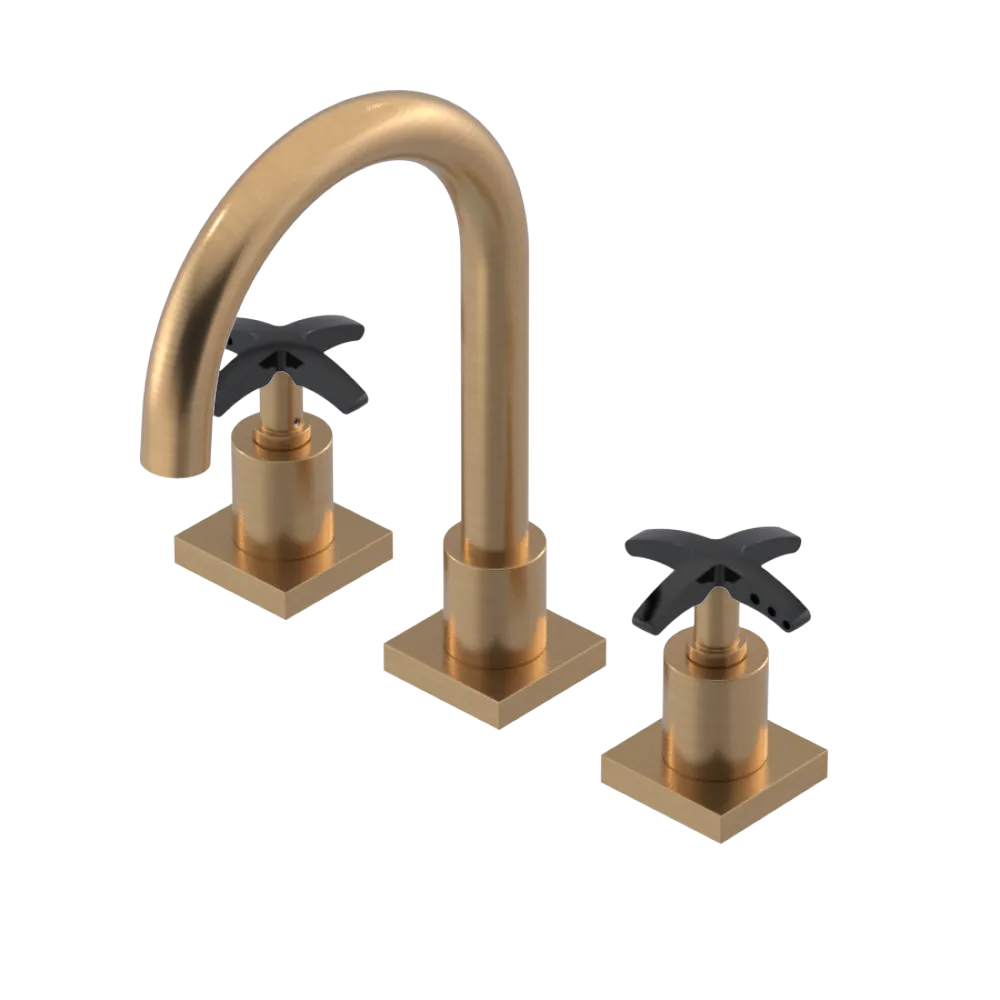 Rubinet Widespread Lav. Set. (less drain) Satin Gold