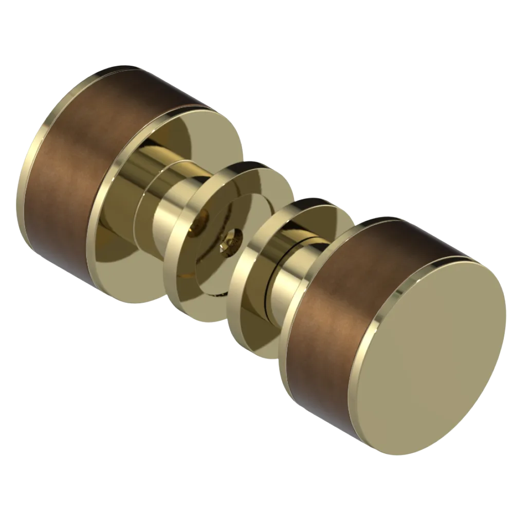 Rubinet Shower Door Knob (set) Natural Brass