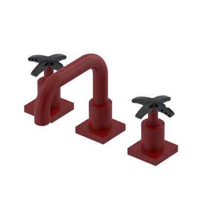 Rubinet Widespread Lav. Set. with Genesis spout (less drain) Maroon