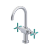 Rubinet Single Hole Dual Handle Lav. Set with LaSalle Spout (less drain) Satin Chrome