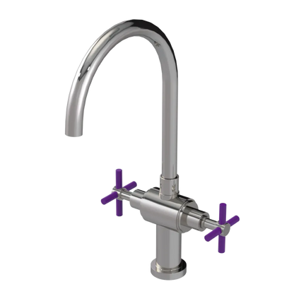 Rubinet Two Handle Single Hole Kitchen Set with LaSalle Spout Polished Nickel