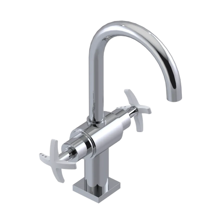 Rubinet Single Hole Dual Handle Lav. Set. (less drain) Chrome