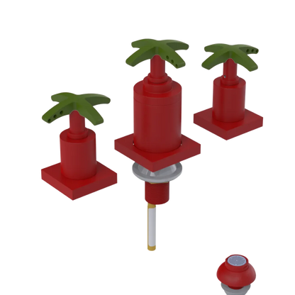 Rubinet Bidet Fitting with Spray, Diverter, and Vacuum Breaker (less drain) Maroon