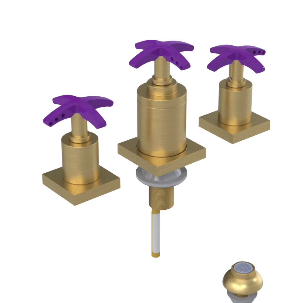 Rubinet Bidet Fitting with Spray, Diverter, and Vacuum Breaker (less drain) Satin Brass