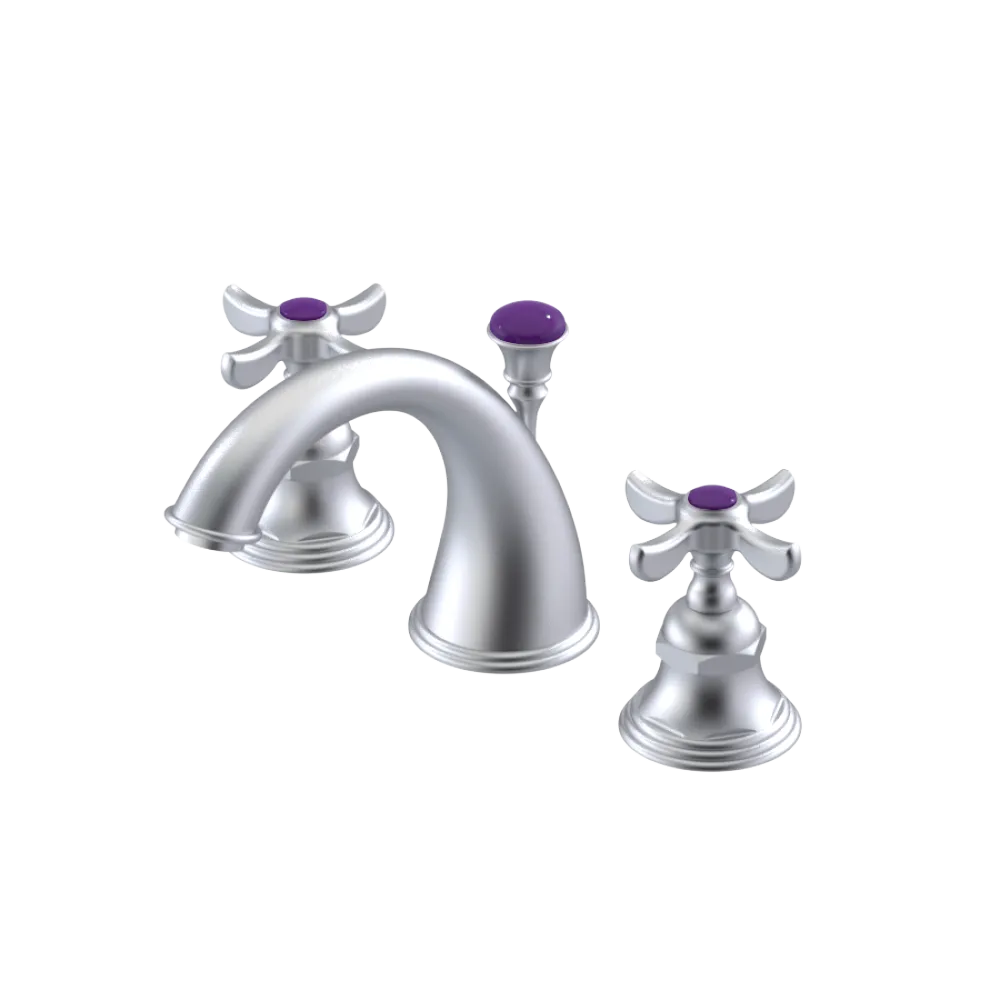 Rubinet Widespread Lav. Set. (less drain) Satin Chrome